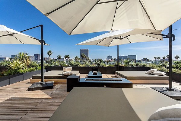 Rooftop Lounge Area and Fire Pits
