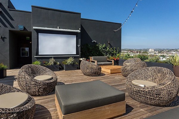 Roof Deck with Projector Screen